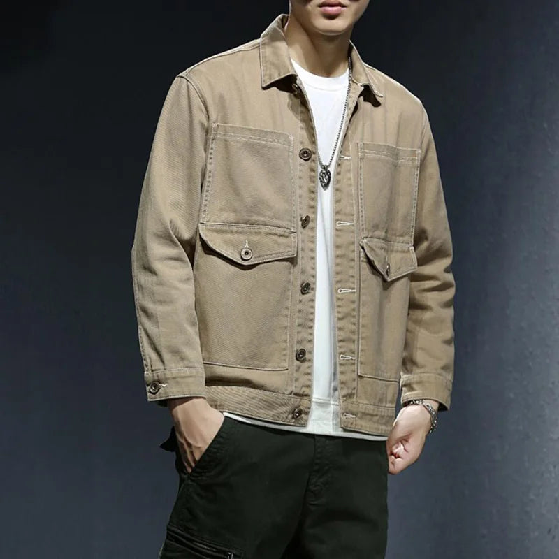 Jaqueta Jeans Masculina em Cáqui