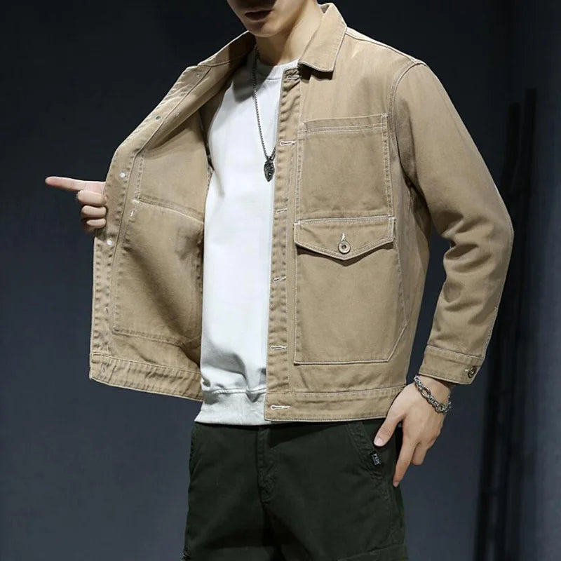 Jaqueta Jeans Masculina em Cáqui