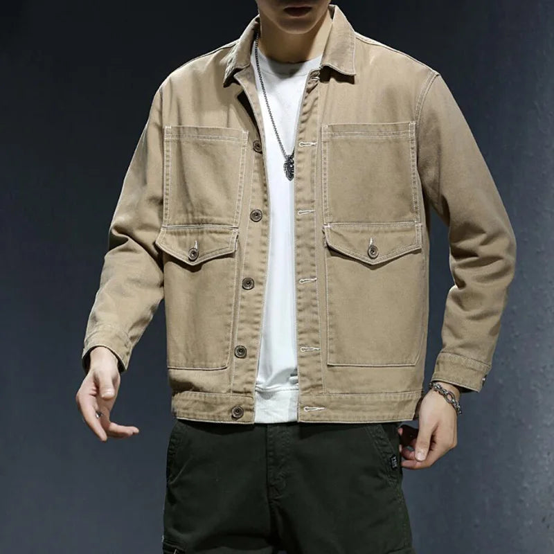 Jaqueta Jeans Masculina em Cáqui