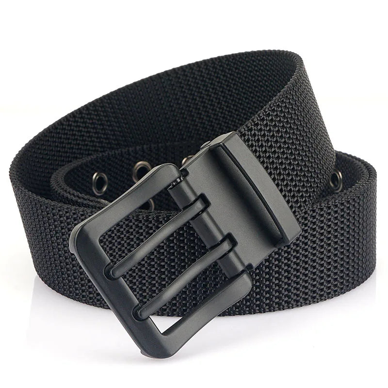 Cinto Masculino de Lona com Fivela Dupla em Metal | Casualle Silver