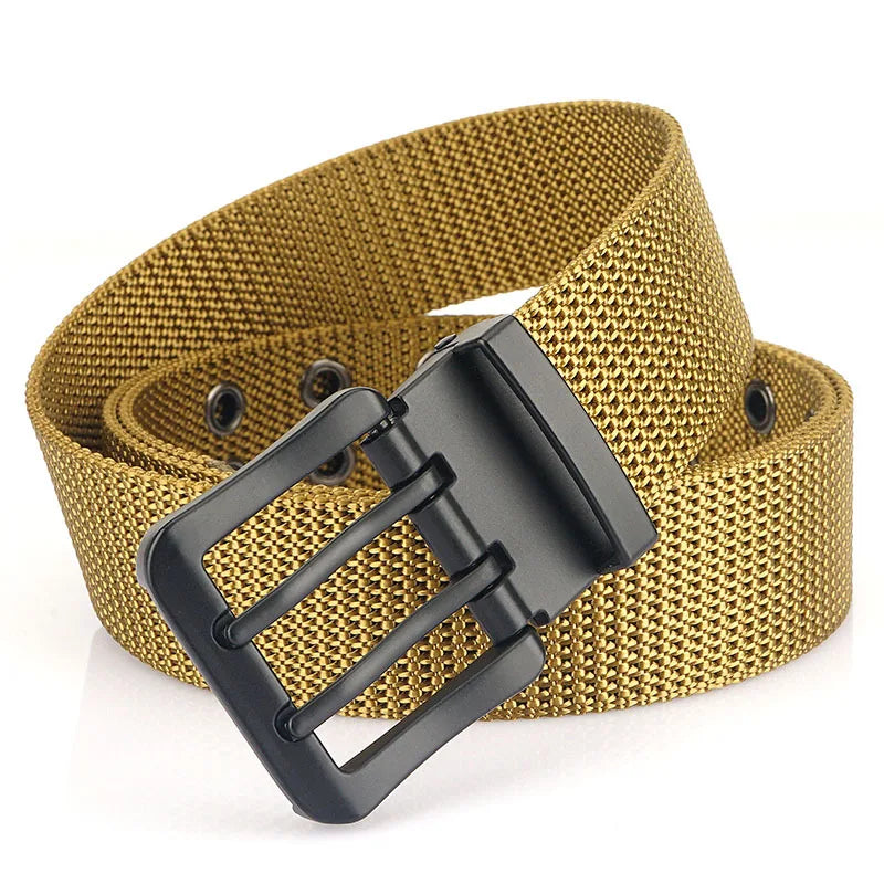 Cinto Masculino de Lona com Fivela Dupla em Metal | Casualle Silver