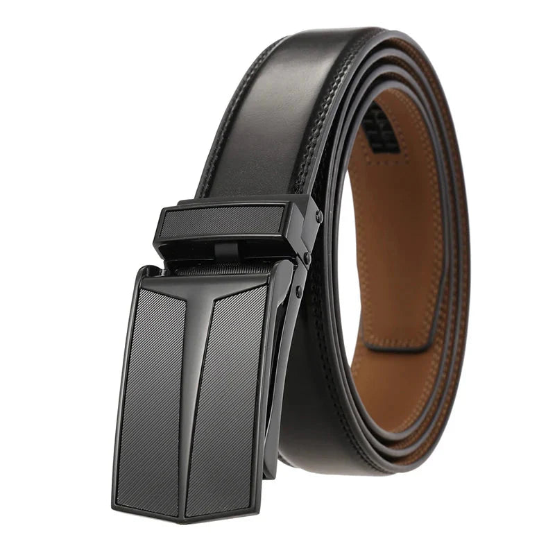Cinto Masculino de Couro com Fivela Catraca | Casualle Silver II