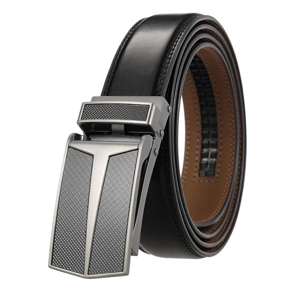 Cinto Masculino de Couro com Fivela Catraca | Casualle Silver II