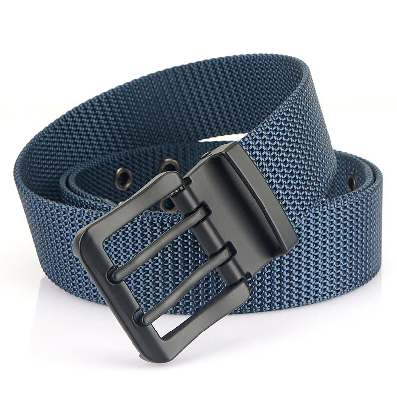 Cinto Masculino de Lona com Fivela Dupla em Metal | Casualle Silver