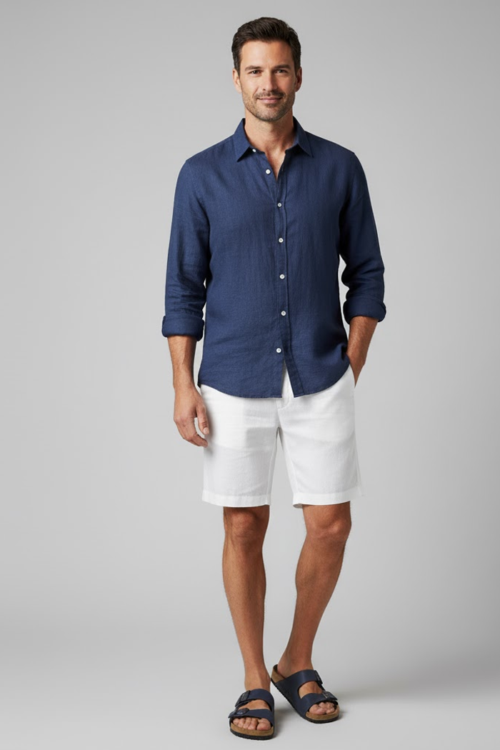 Bermuda Masculina Linho White