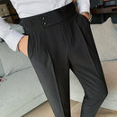 Calça Alfaiataria Masculina em Poliviscose Acetinada Preta