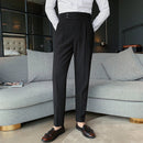 Calça Alfaiataria Masculina em Poliviscose Acetinada Preta