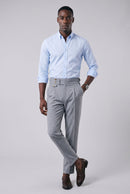 Calça Alfaiataria Masculina em Poliviscose Acetinada Cinza