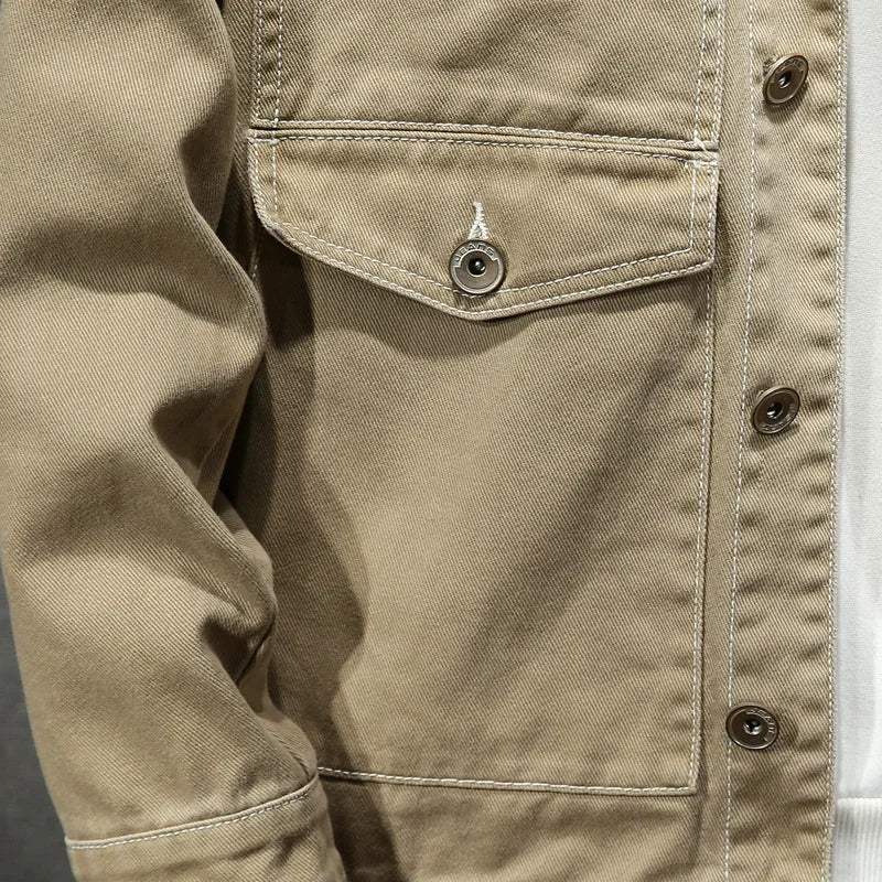 Jaqueta Jeans Masculina em Cáqui