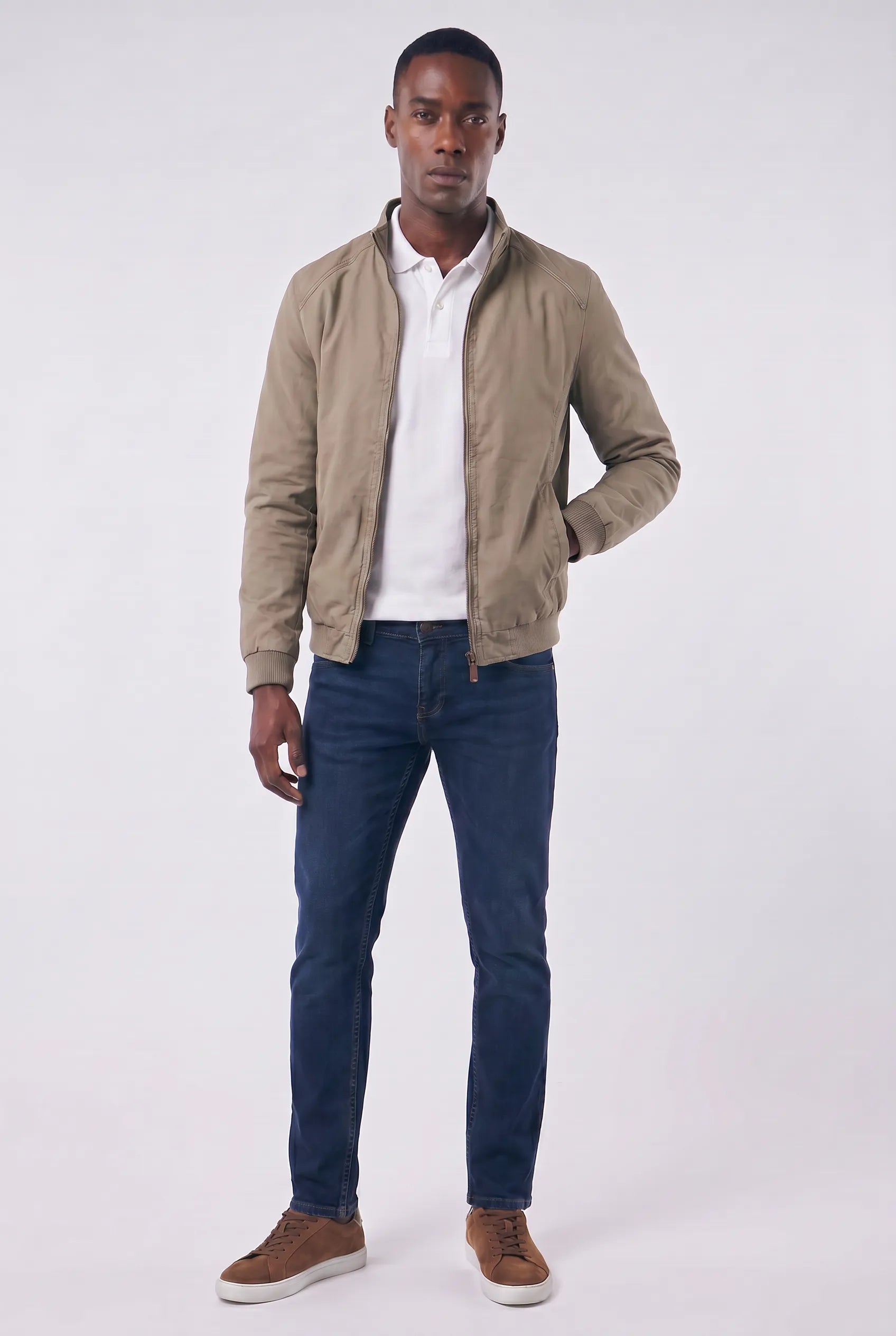 Jaqueta Masculina Bomber Atemporal com Gola Estruturada