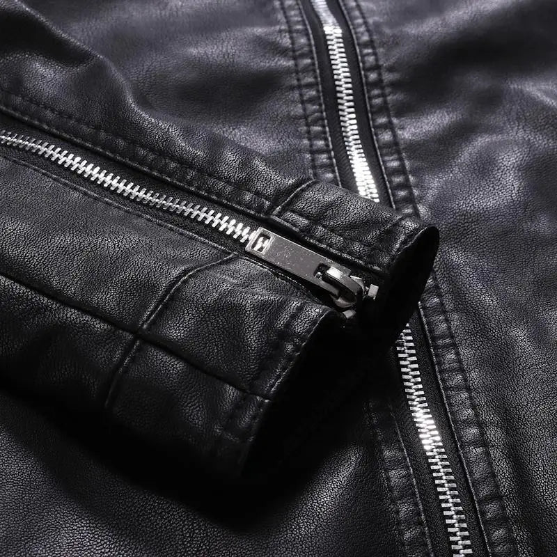 Jaqueta Masculina de Couro Slim Biker