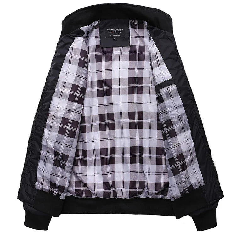Jaqueta Masculina Bomber com Forro Xadrez Clássico