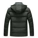 Jaqueta Masculina Puffer com Forro de Lã e Capuz Removível