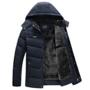Jaqueta Masculina Puffer com Forro de Lã e Capuz Removível