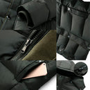 Jaqueta Masculina Puffer com Forro de Lã e Capuz Removível