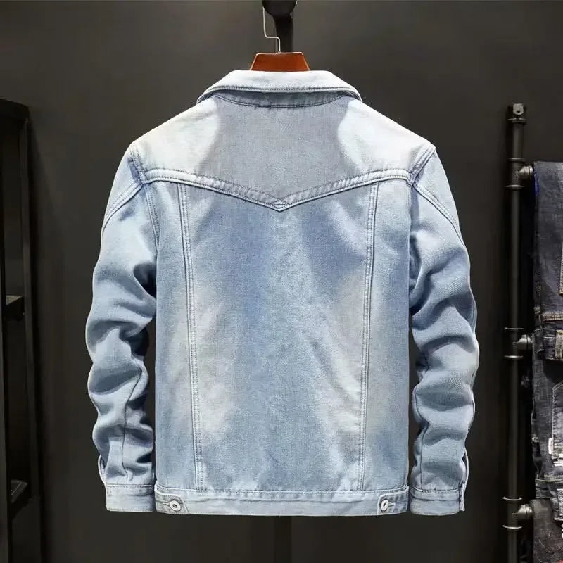 Jaqueta Jeans Masculina Trucker Acolchoada com Forro em Lã