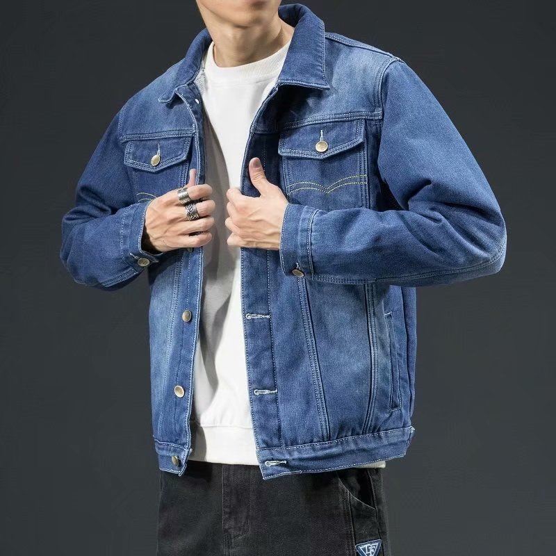 Jaqueta Jeans Masculina Trucker Acolchoada com Forro em Lã