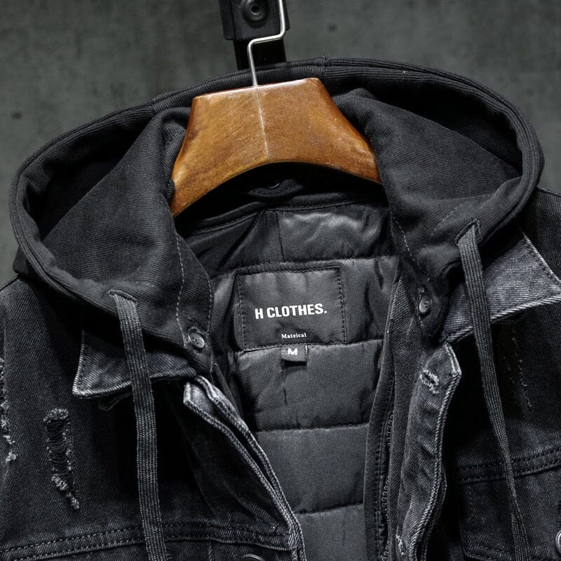 Jaqueta Jeans Masculina Trucker Essentials com Capuz