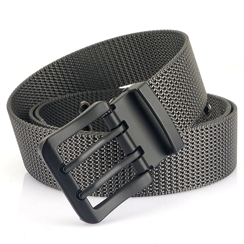 Cinto Masculino de Lona com Fivela Dupla em Metal | Casualle Silver