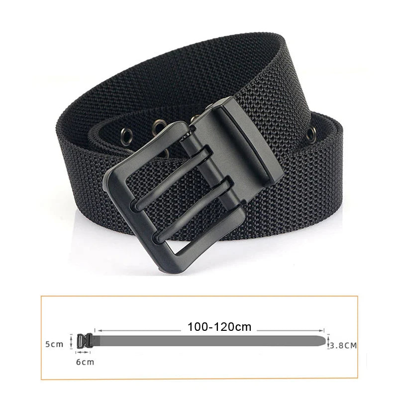 Cinto Masculino de Lona com Fivela Dupla em Metal | Casualle Silver