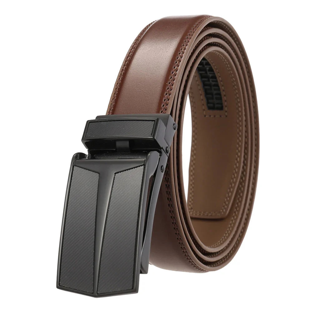 Cinto Masculino de Couro com Fivela Catraca | Casualle Silver II