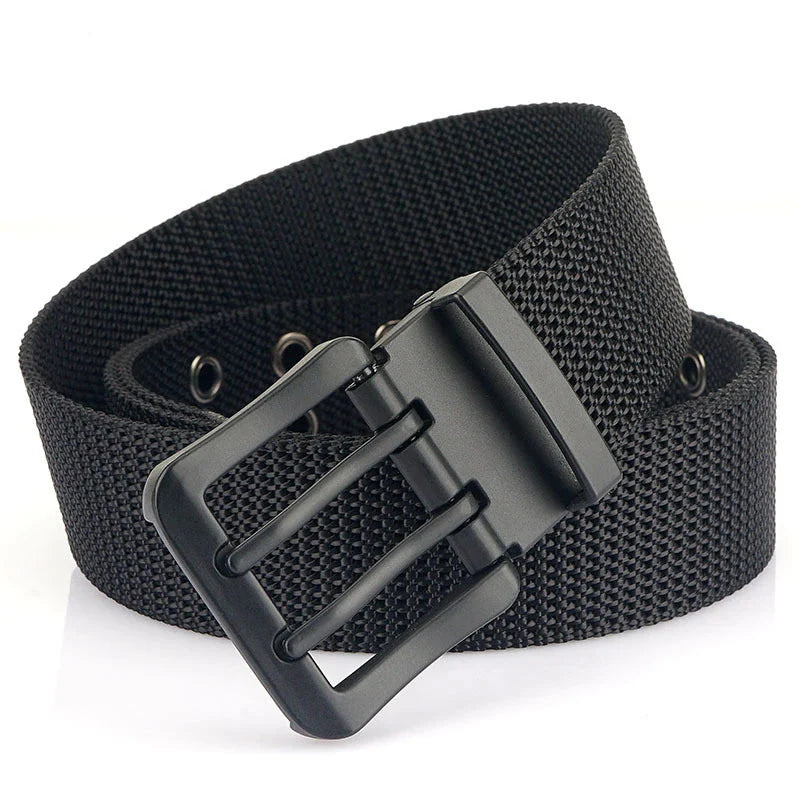 Cinto Masculino de Lona com Fivela Dupla em Metal | Casualle Silver