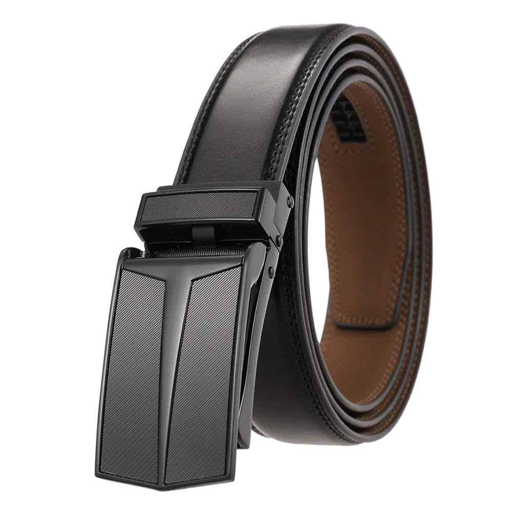 Cinto Masculino de Couro com Fivela Catraca | Casualle Silver II