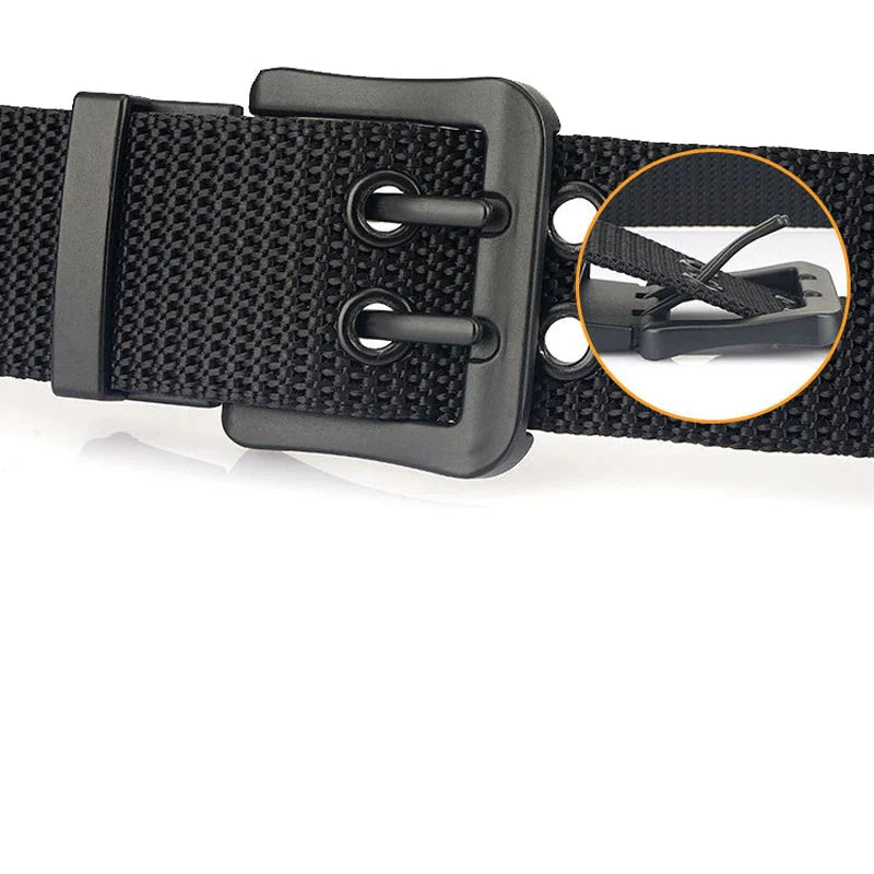 Cinto Masculino de Lona com Fivela Dupla em Metal | Casualle Silver