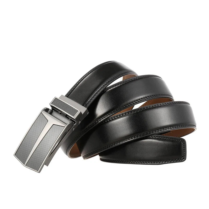 Cinto Masculino de Couro com Fivela Catraca | Casualle Silver II