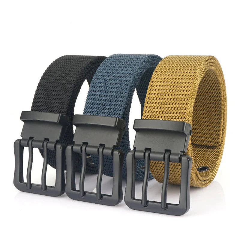 Cinto Masculino de Lona com Fivela Dupla em Metal | Casualle Silver
