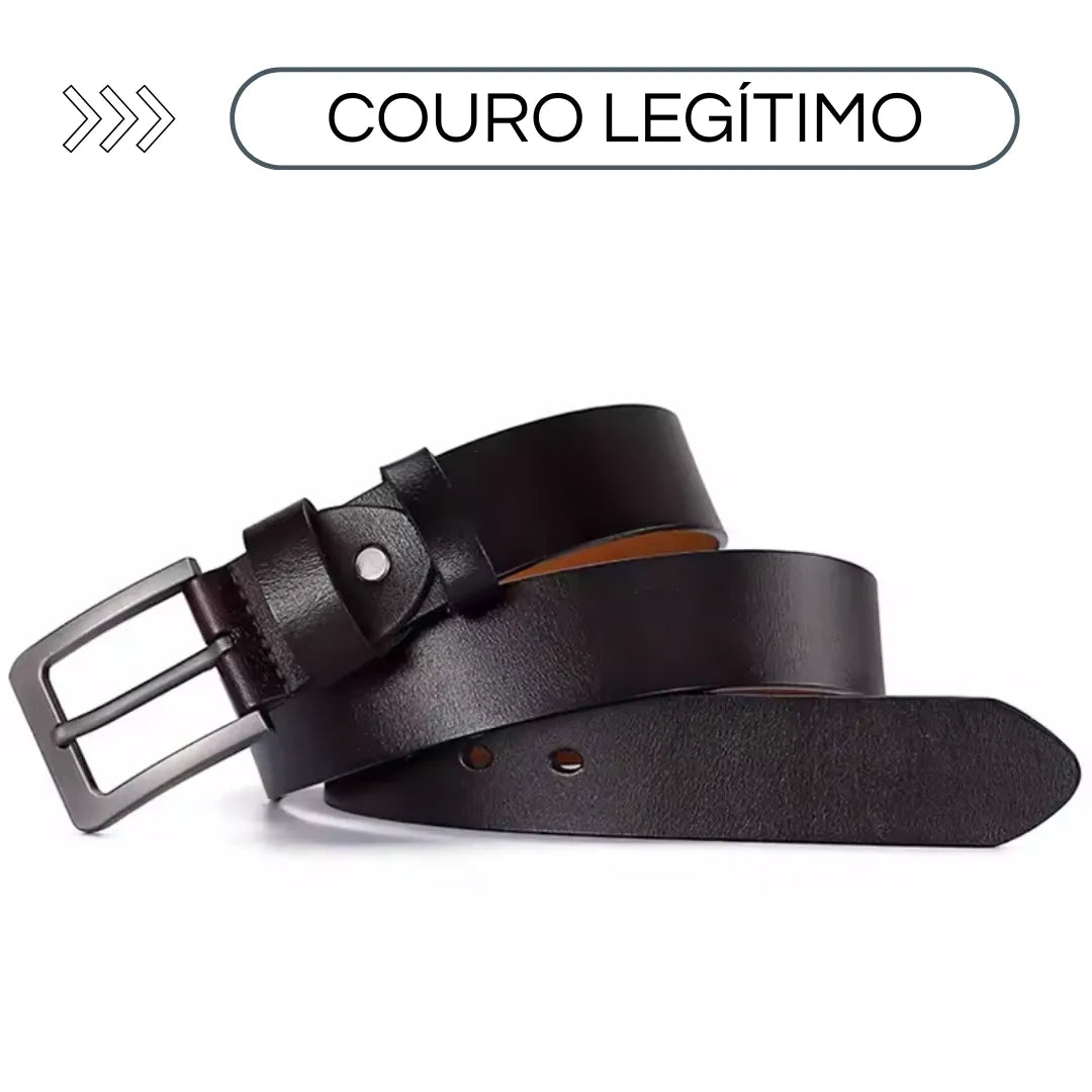 Cinto Masculino de Couro Legítimo Allegante Plus II - Tamanhos Plus Size