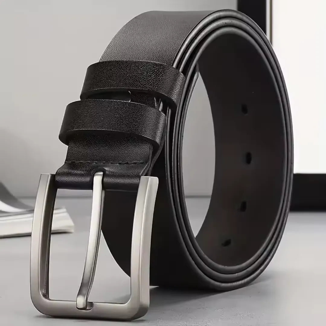 Cinto Masculino de Couro Legítimo Allegante Plus II (Até 170cm) - PRETO