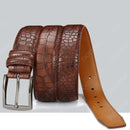 Cinto Masculino de Couro | Estampa Animal Padrão Crocodilo | Allegante